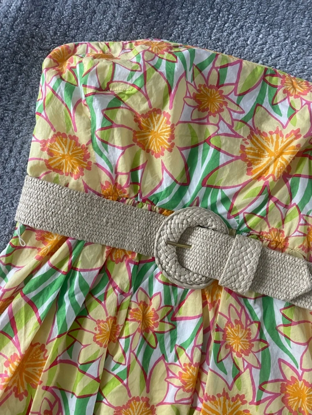 Lilly Pulitzer Sunflower Strapless Wyatt Dress Small sz 8 - Picture 4 of 8